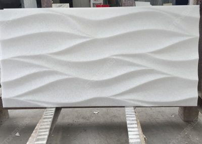 Crystal White Marble 3D Carved Stone