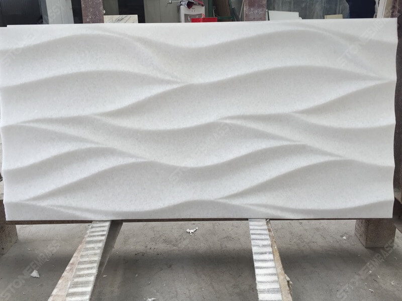 Crystal White Marble 3D Carved Stone