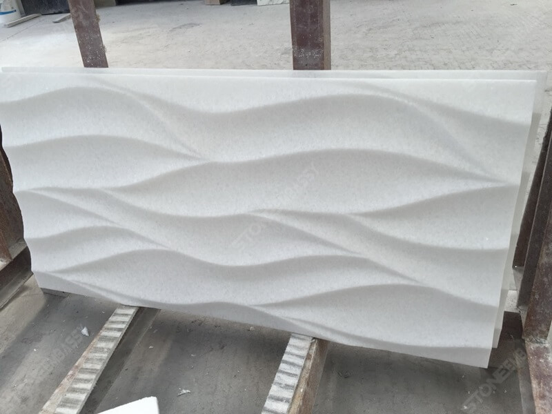 Crystal White Marble 3D Carved Tile