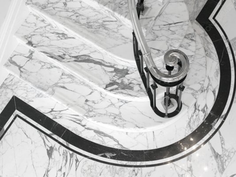 Arabescato Marble Stairs