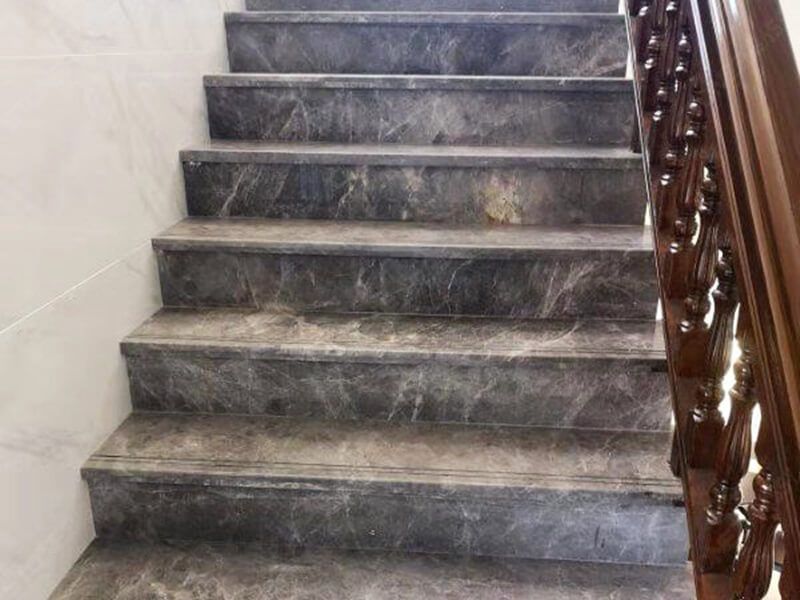 Grey Emperador Marble Stairs