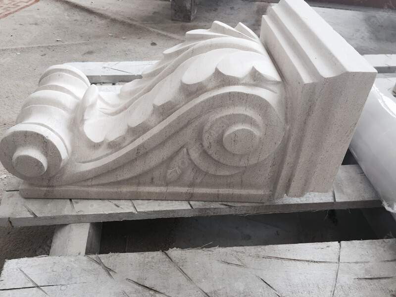carved moca crema limestone