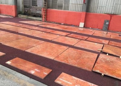 Red Travertine Tiles Layout