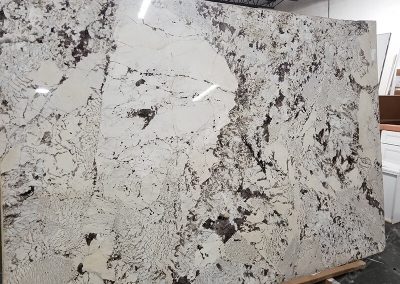 polished alpine white granite slab