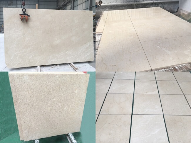 crema marfil marble tiles acid-wash finish